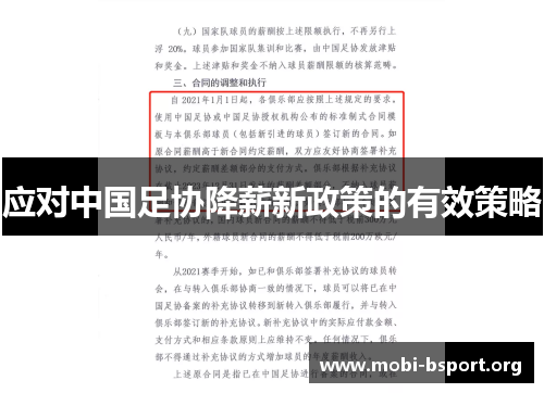 应对中国足协降薪新政策的有效策略