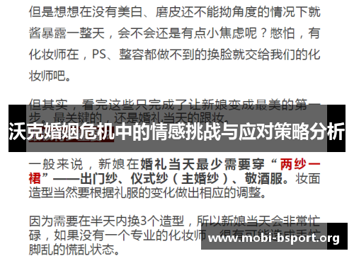 沃克婚姻危机中的情感挑战与应对策略分析